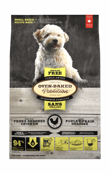 Nourriture sans grain pour petit chien saveur de poulet
