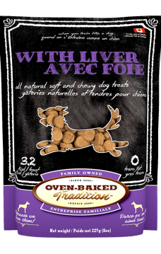 Sac de gâteries naturelles et tendres pour chiens – foie Oven-Baked Tradition / Bag of natural soft and chewy dog treats – liver Oven-Baked Tradition