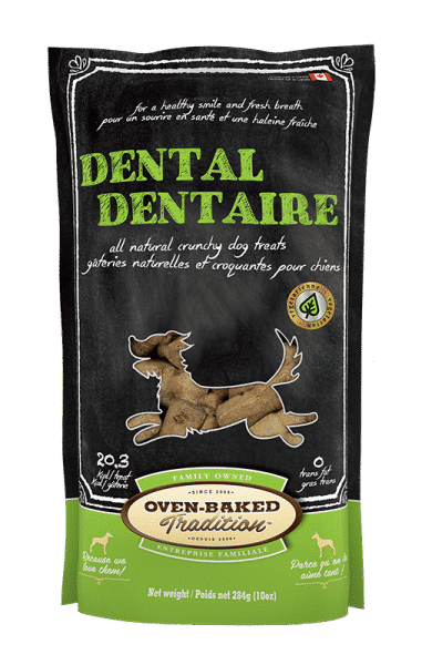 All natural oven-baked crunchy dental treats for dogs by Oven-Baked Tradition