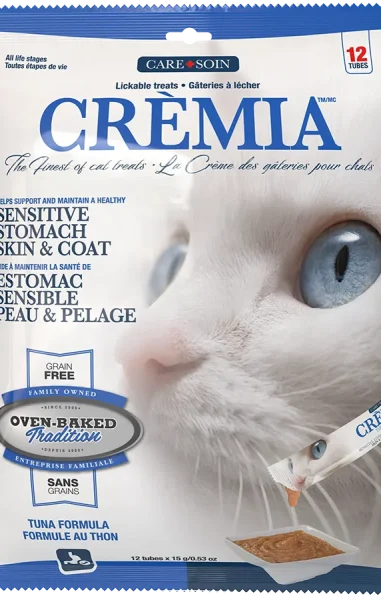 Grain-free hypoallergenic cat purée with tuna for sensitive stomach, skin and coat support